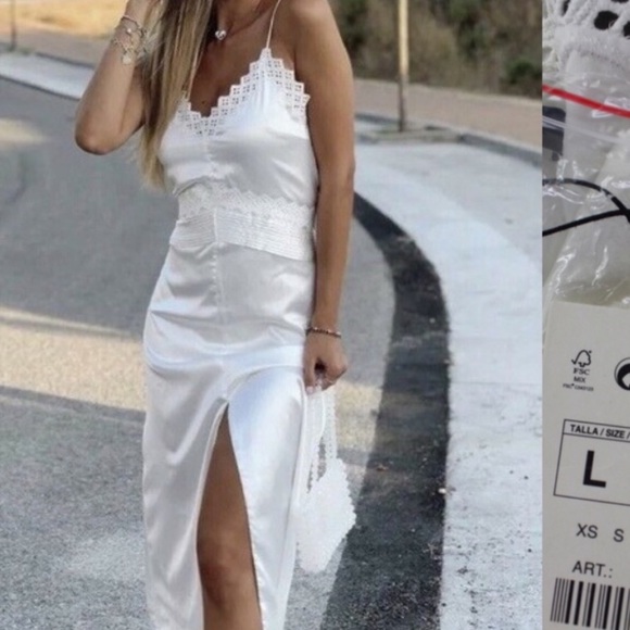NWT Zara New Satin Camisole Long Lingerie
Dress SMALL - Picture 5 of 15